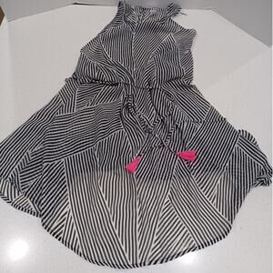 NEW Cross Roads Chiffon Coverup Black White Stripe Size XL 15-17